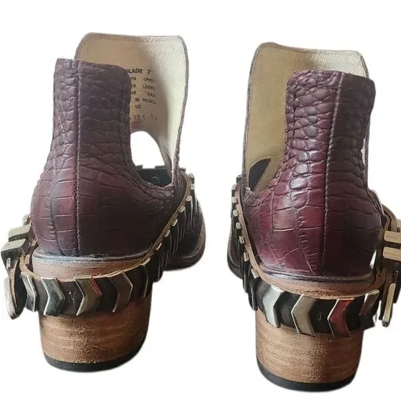 Freebird By Steven Blade Wine Croco - Size 7 - Picture 8 of 11